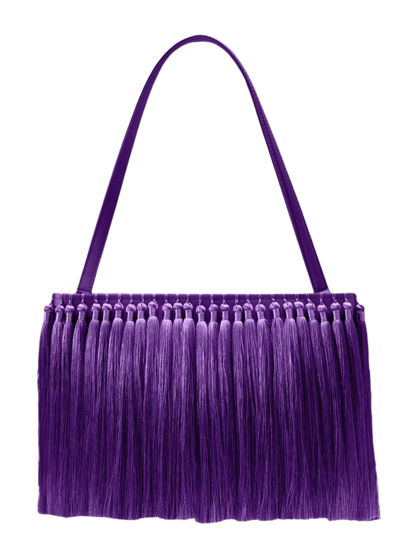 Simon Miller Tassel Boxy Clutch In Bright Violet