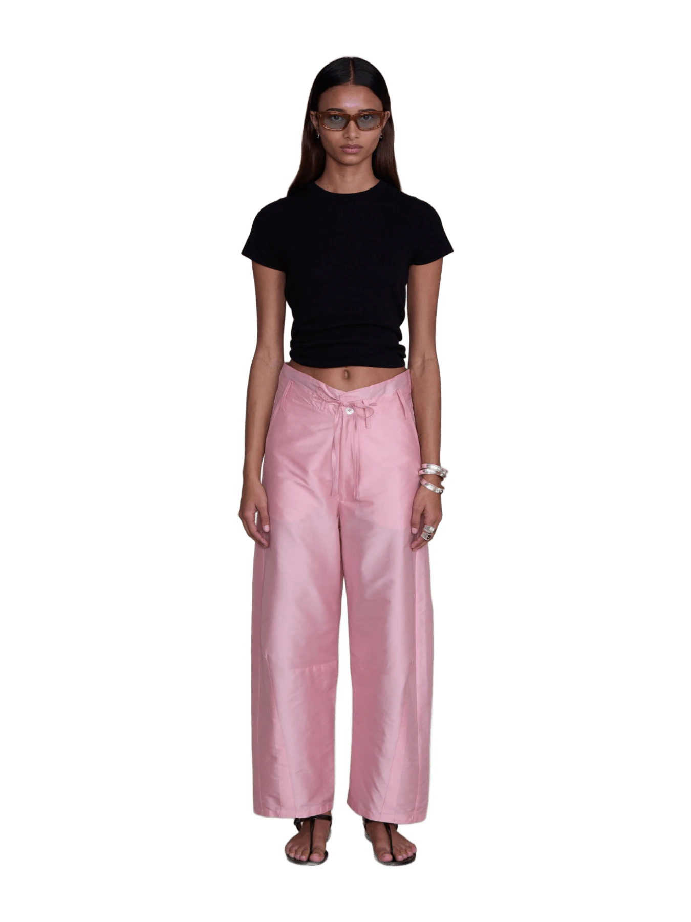 Chan Luu Techno Taffeta Barrel Pant Rose