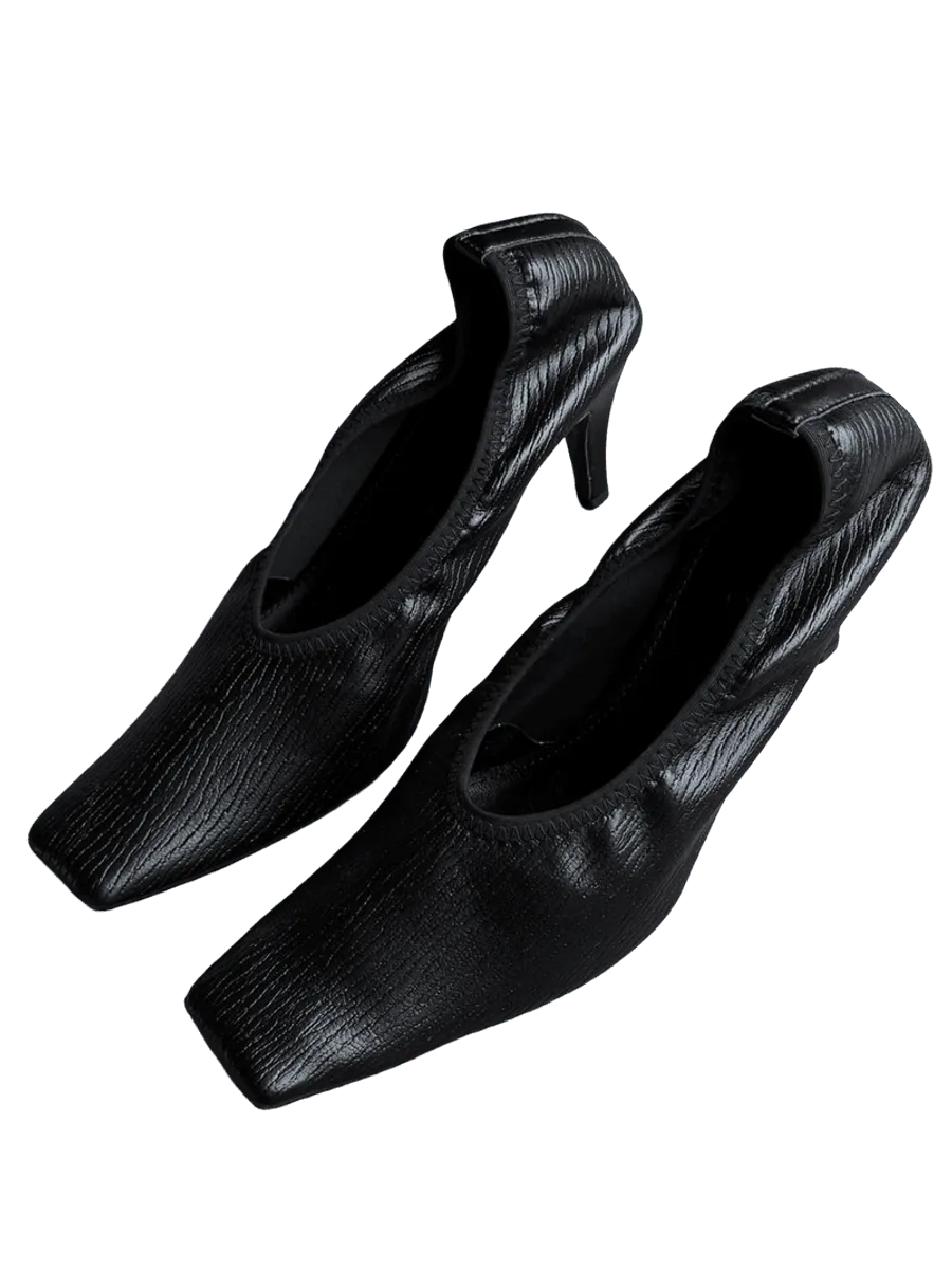 Simonett Textured Square Toe Sculpted Heel