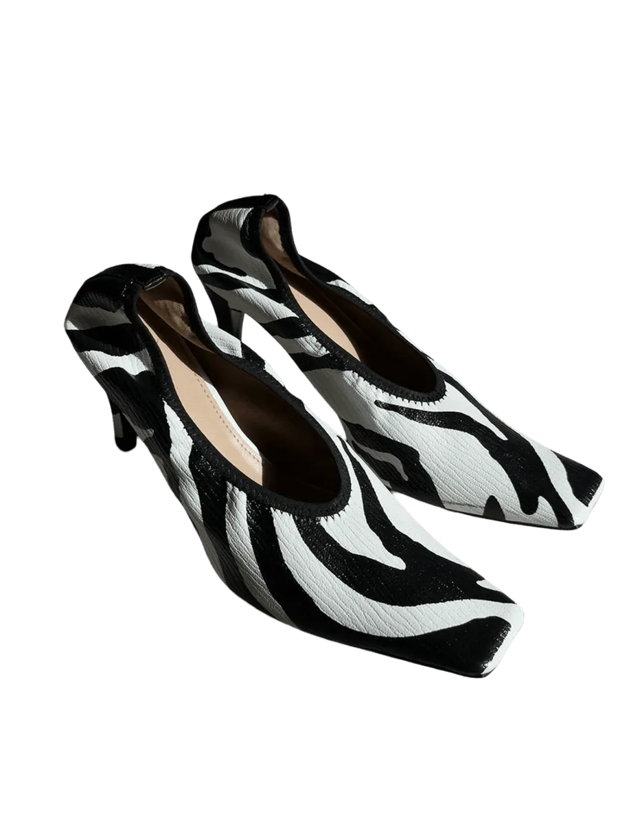 Simonett Textured Square Toe Sculpted Heel