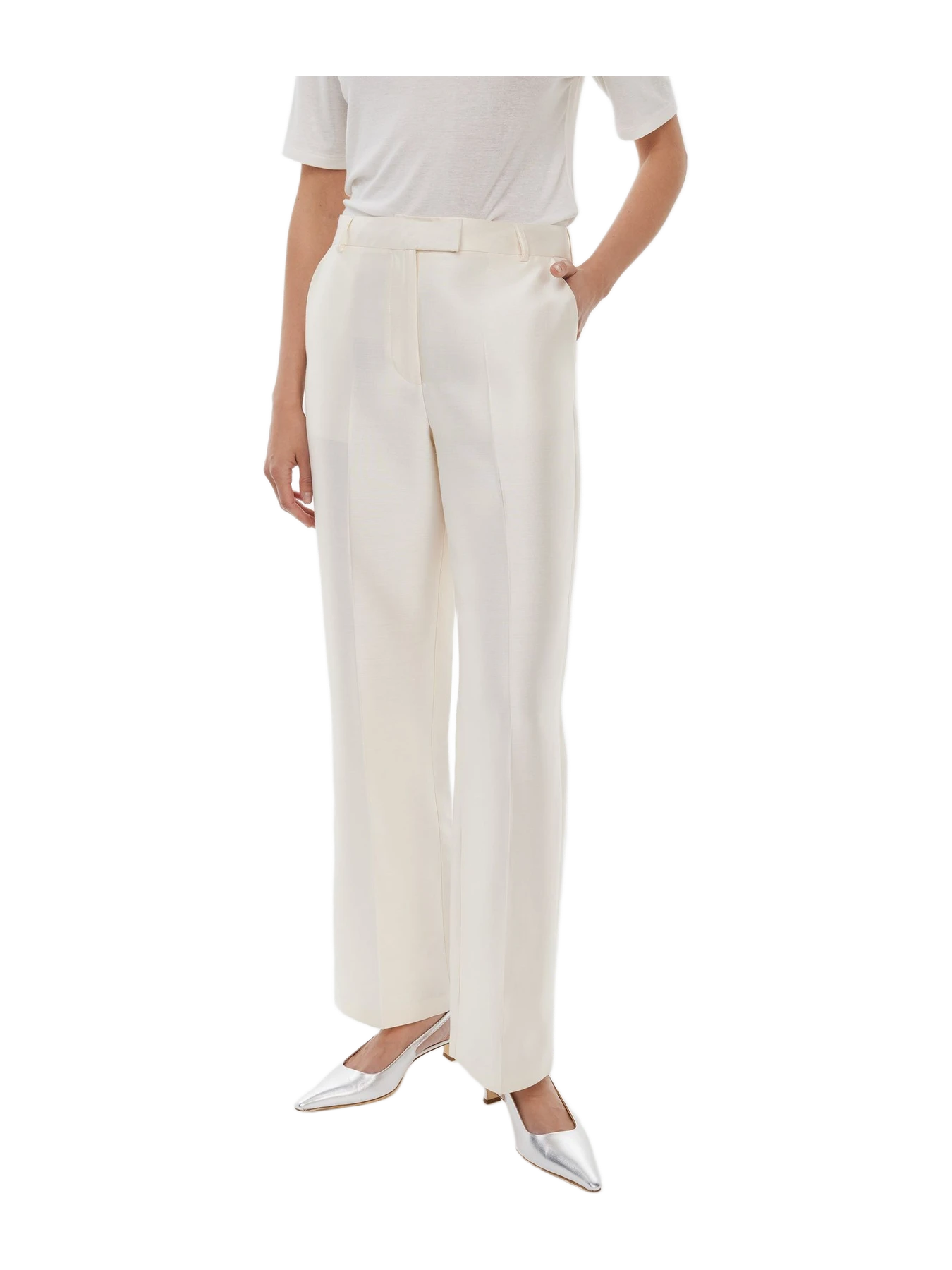Alas Silk The Botanist’s Trousers In Starlight White