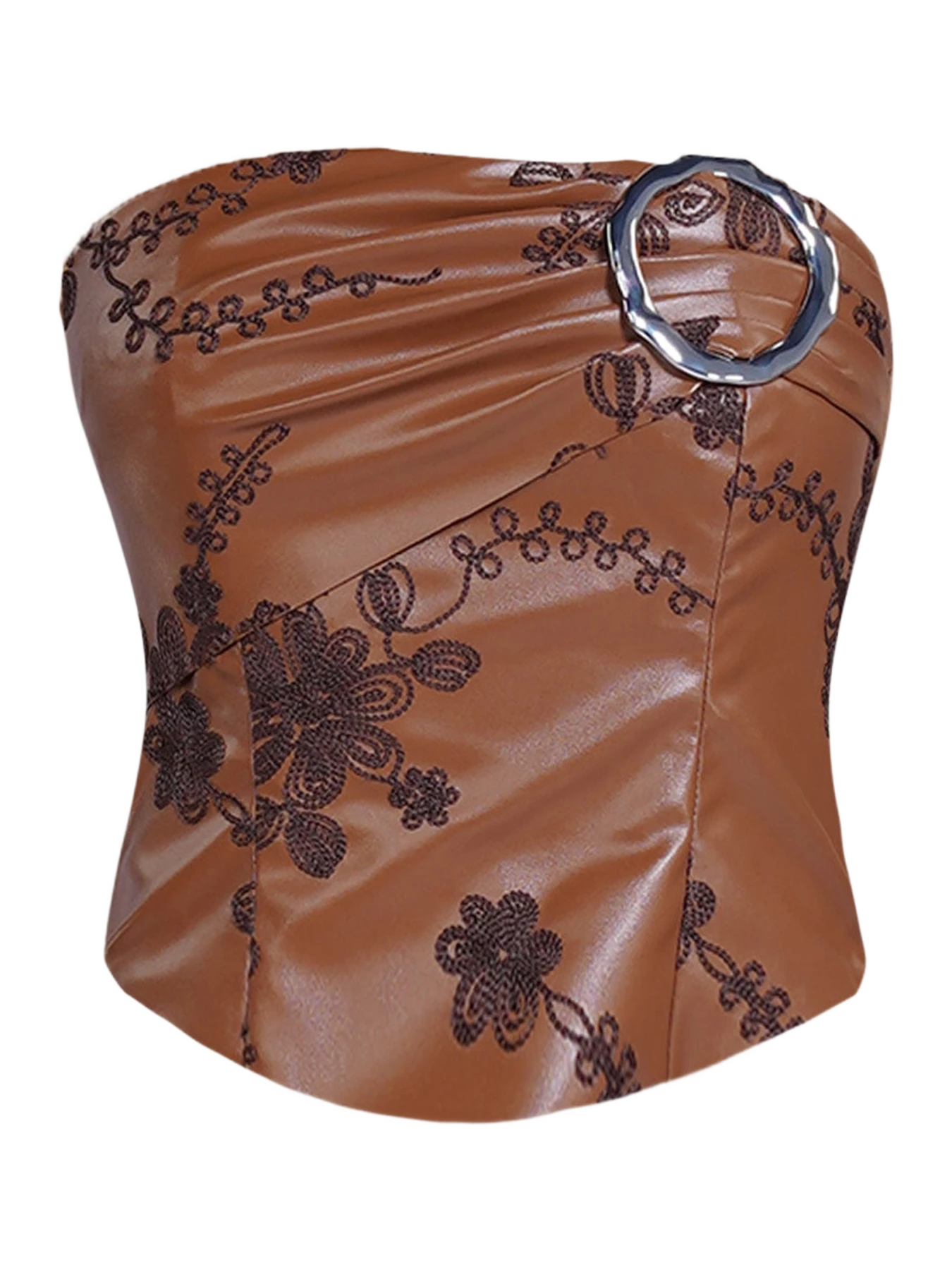 28NATELIER The Embroidered Leather Top