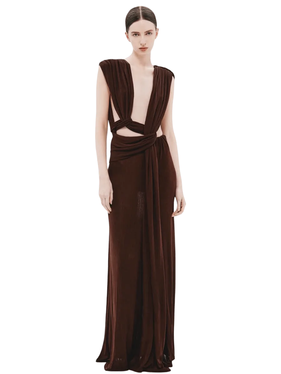 Misha THE NAOMI DRAPED RIB DRESS