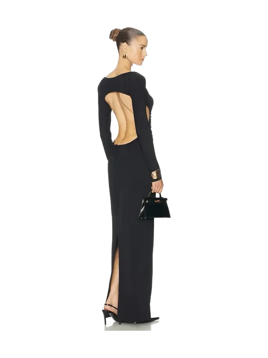 Helsa The Ruched Open Back Jersey Dress