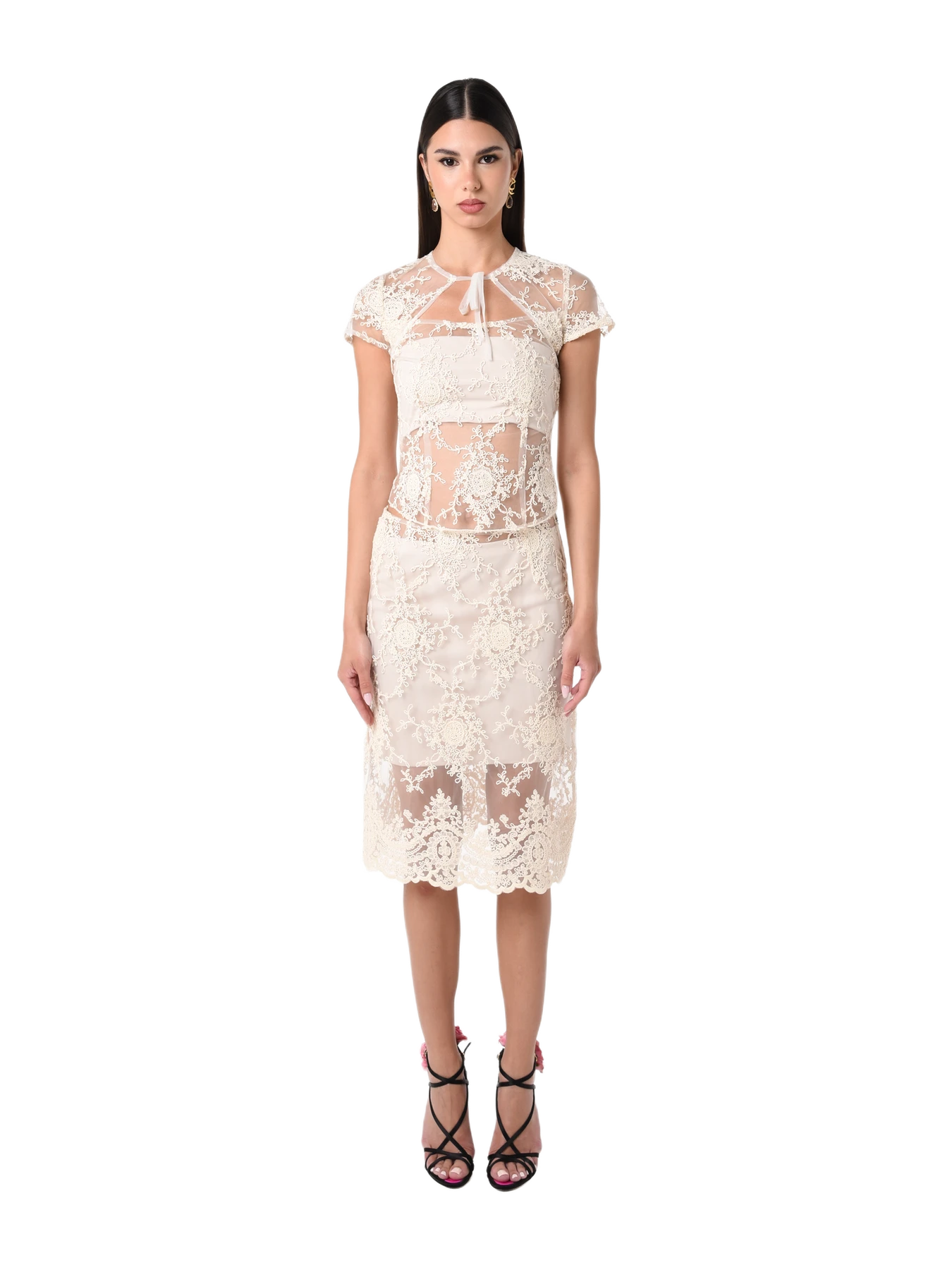 28NATELIER Tied Lace Top