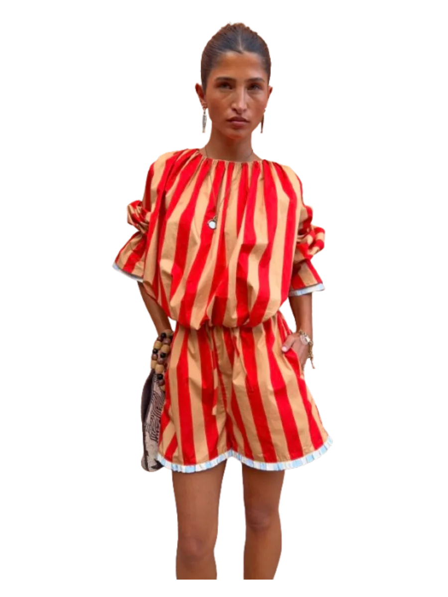NFD Outlet Tomato Stripe Ellie Shorts