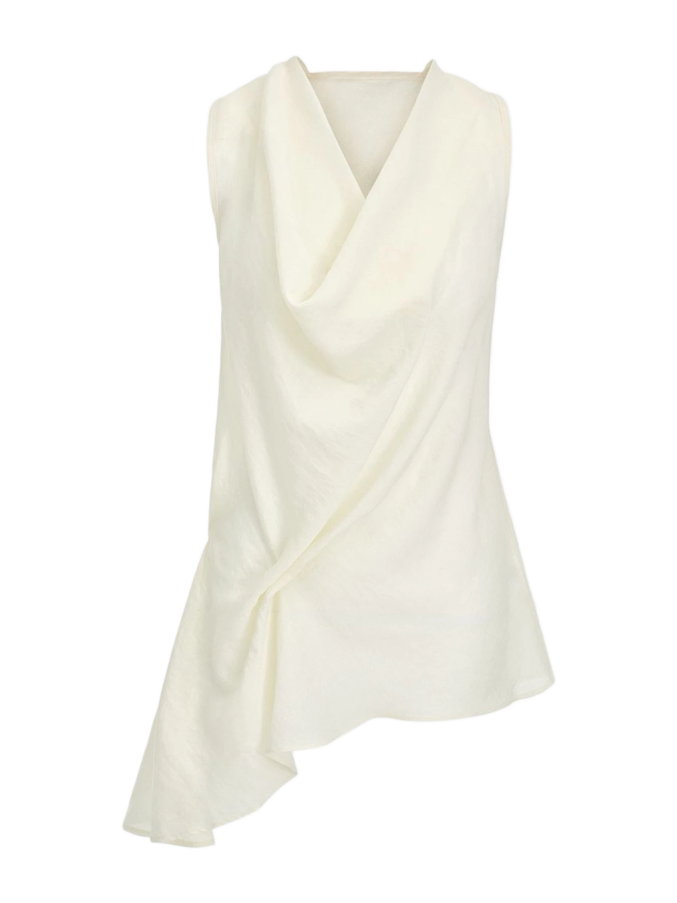 Source Unknown Tomi Asymmetrical Drape Satin Top