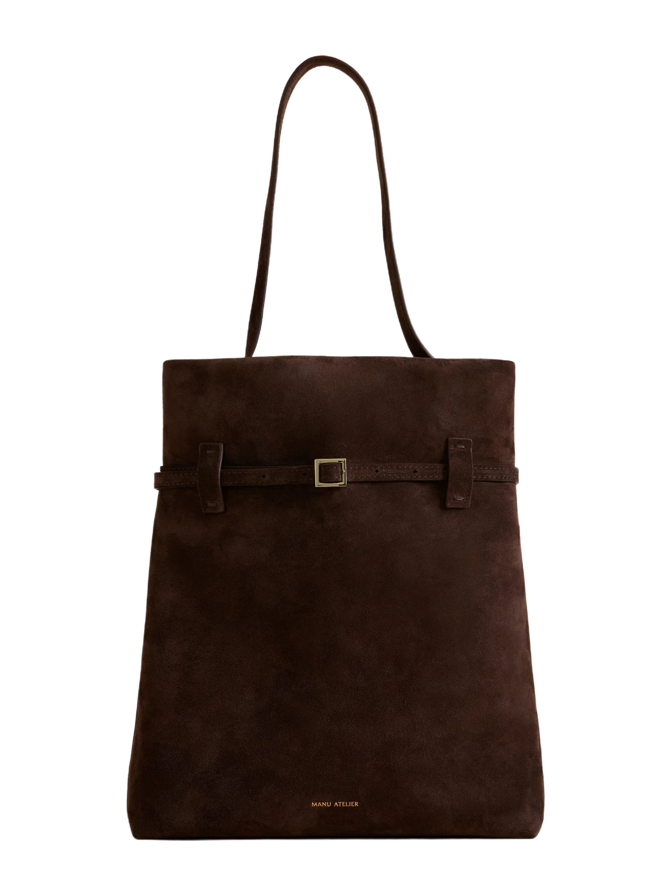 Manu Atelier Tote Du Jour Deep Brown Suede