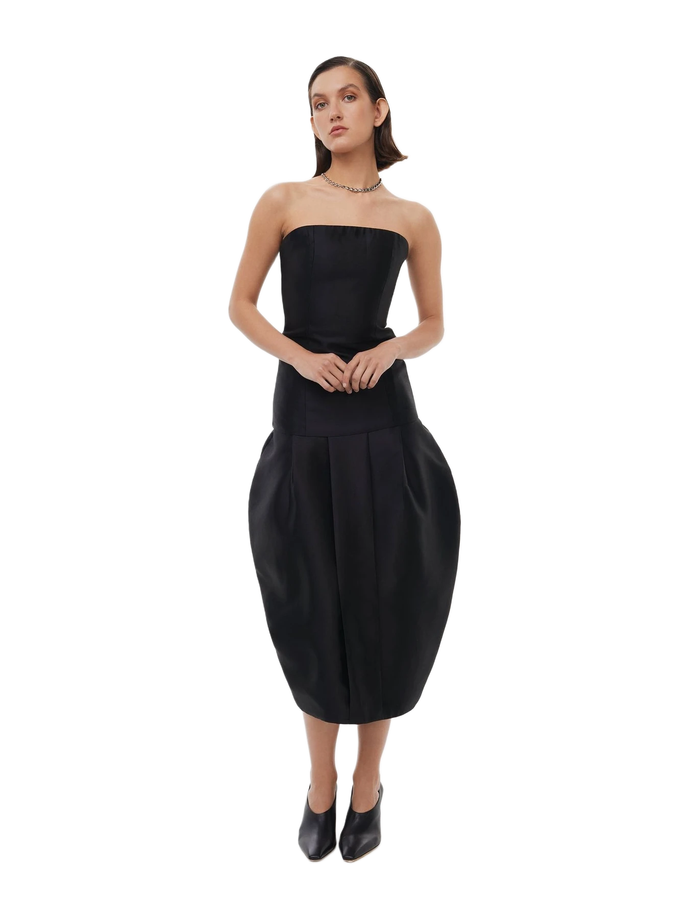 Alas Silk Tulip Skirt in Black