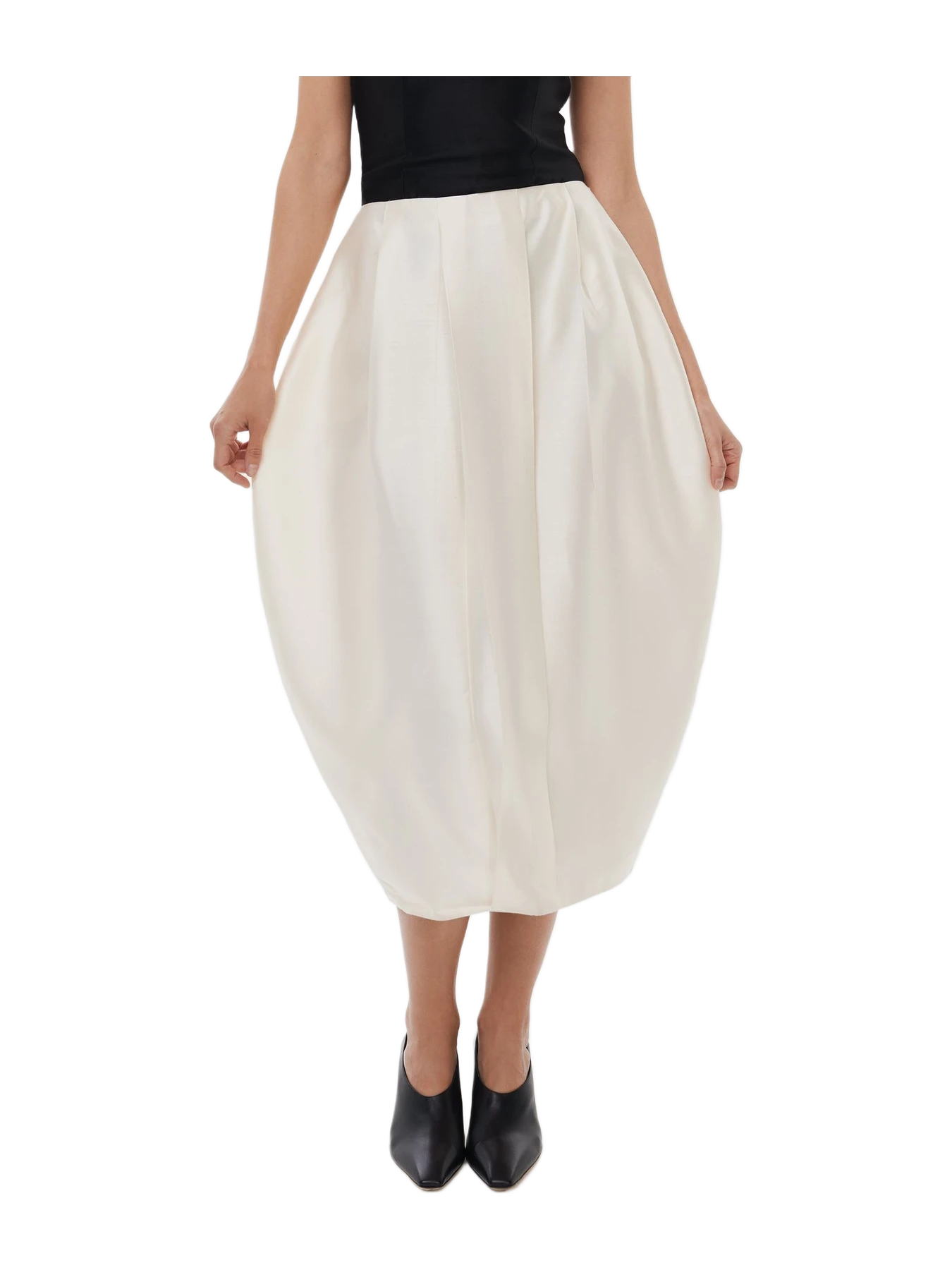 Alas Silk Tulip Skirt In Starlight White