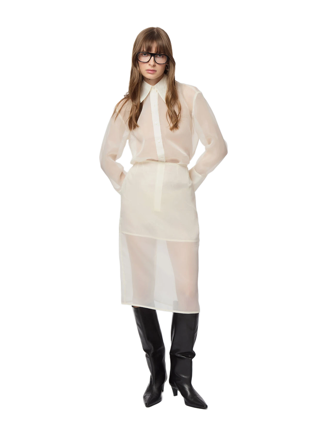 Apparis Tyra Organza Midi Skirt