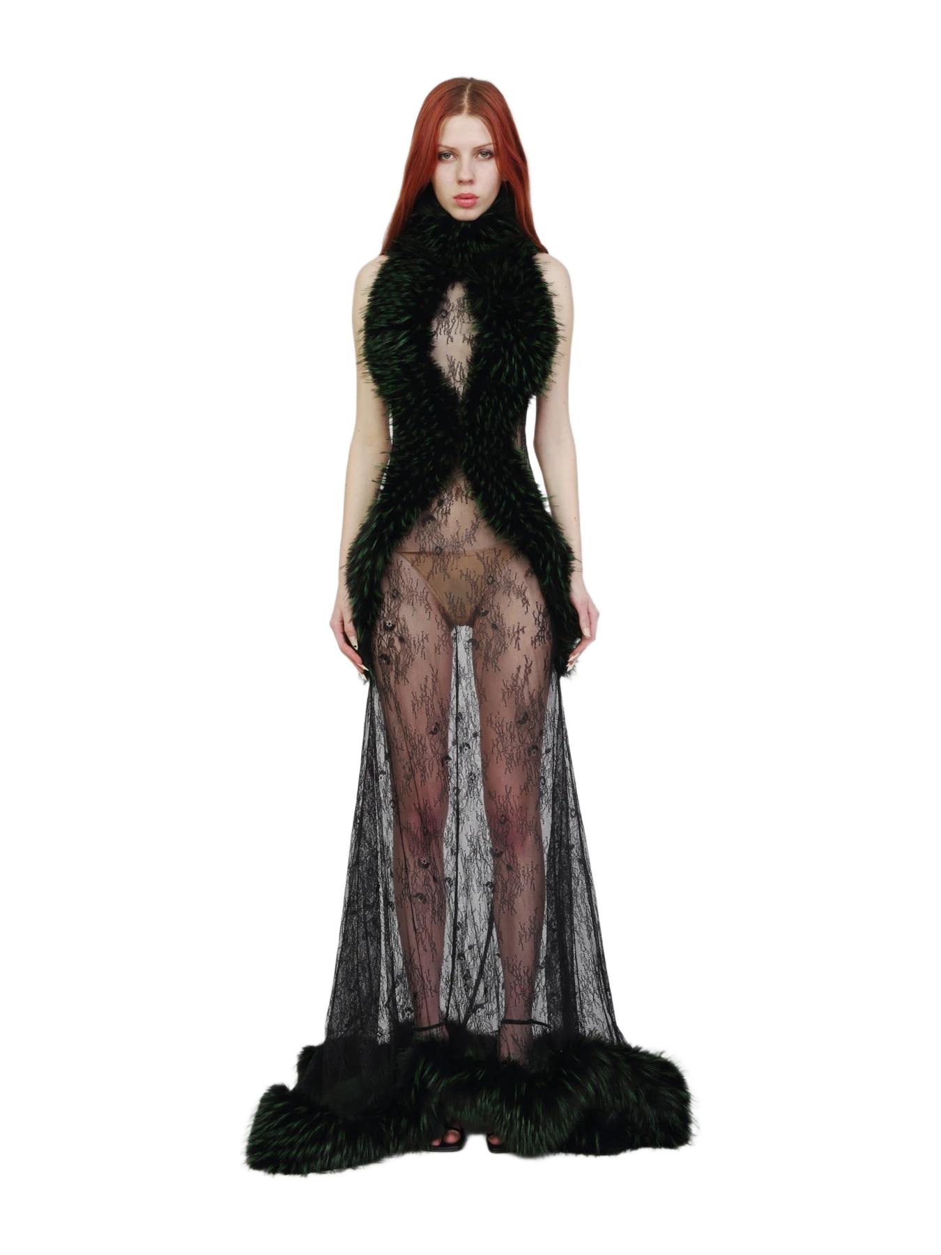 Kim Shui Valentina Lace Fur Gown-Pre Order