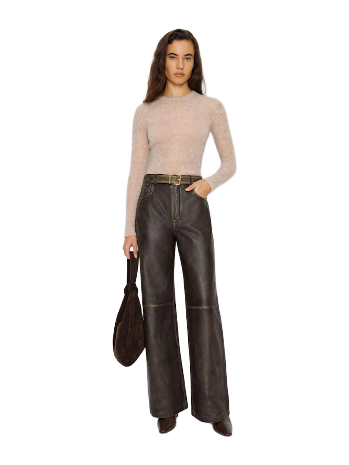 Reformation Veda Cary Wide Leg Leather Pant