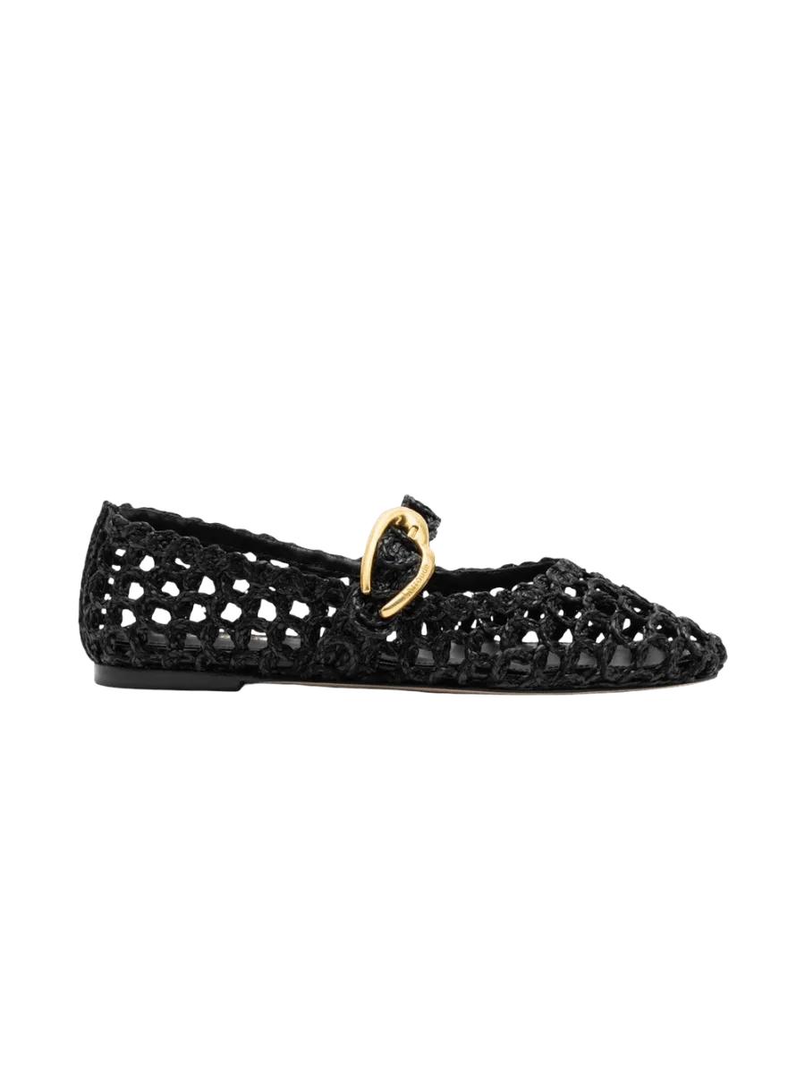 Larroudé Verona Macrame In Black Embroidered Raffia