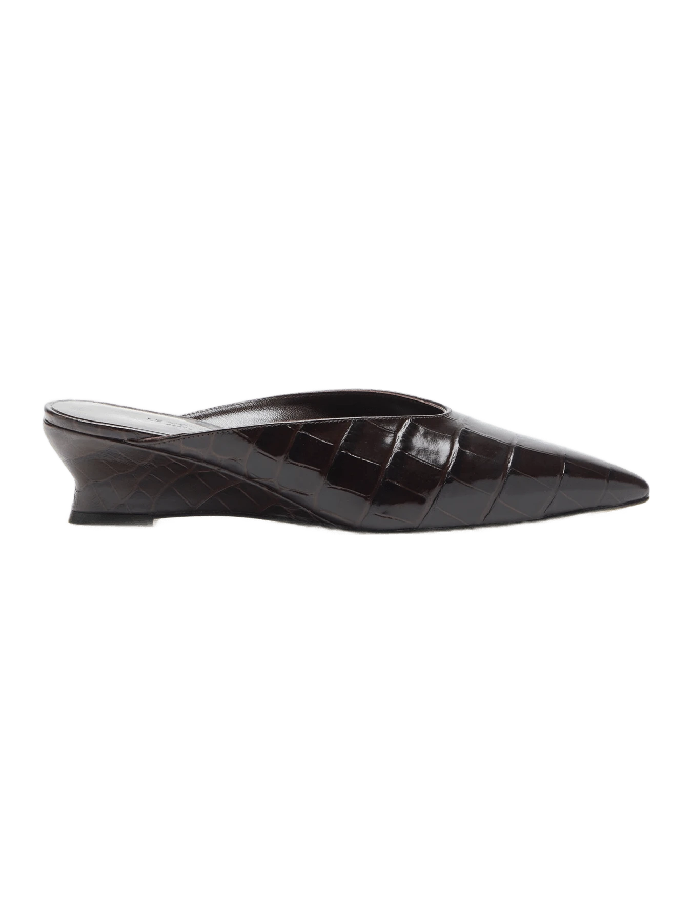 Le Monde Béryl Victoria Micro Wedge Mule / Coco Brown Croc Effect Leather