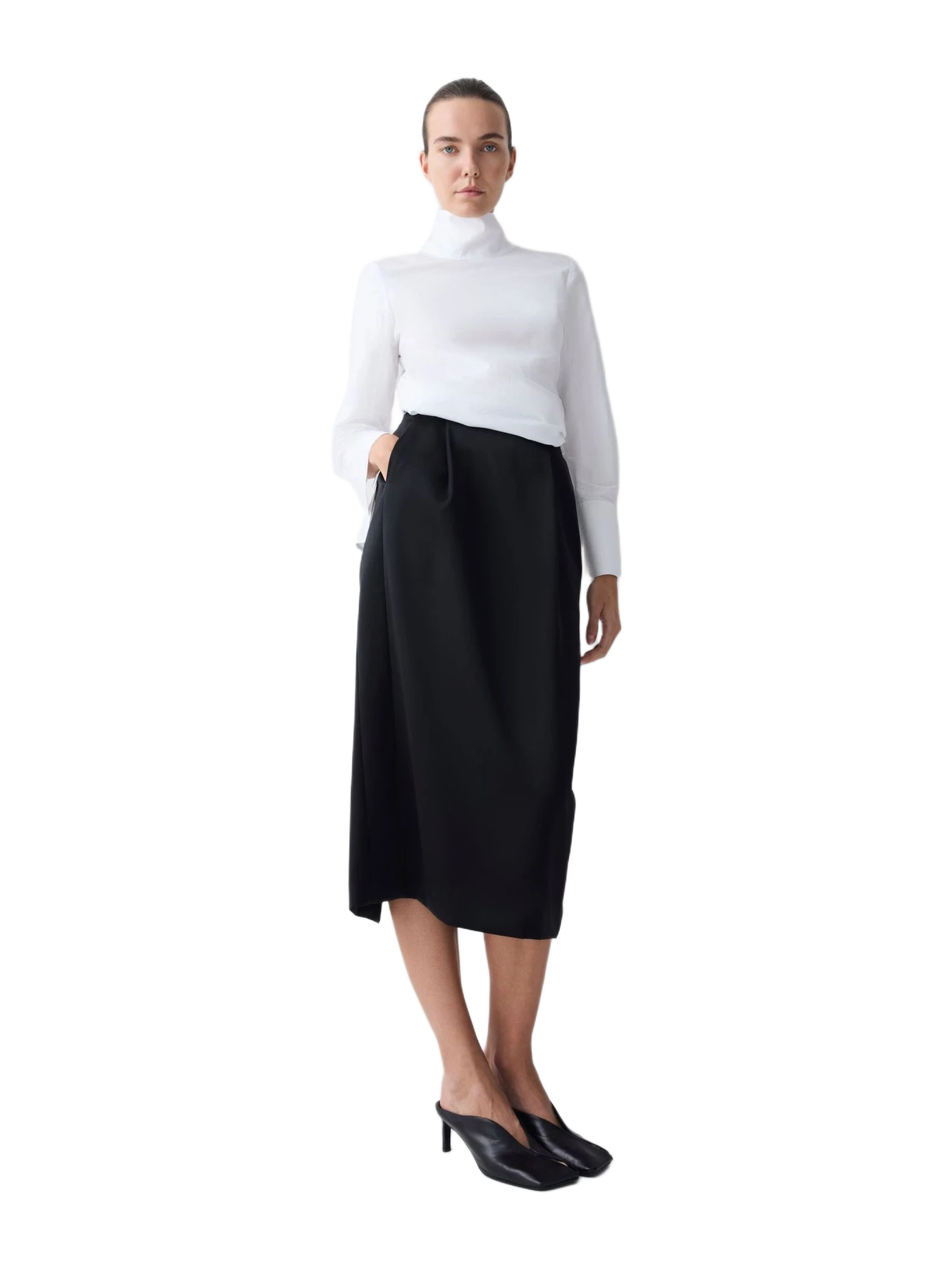 Bianca Spender White Cotton Shirting Bystander Top