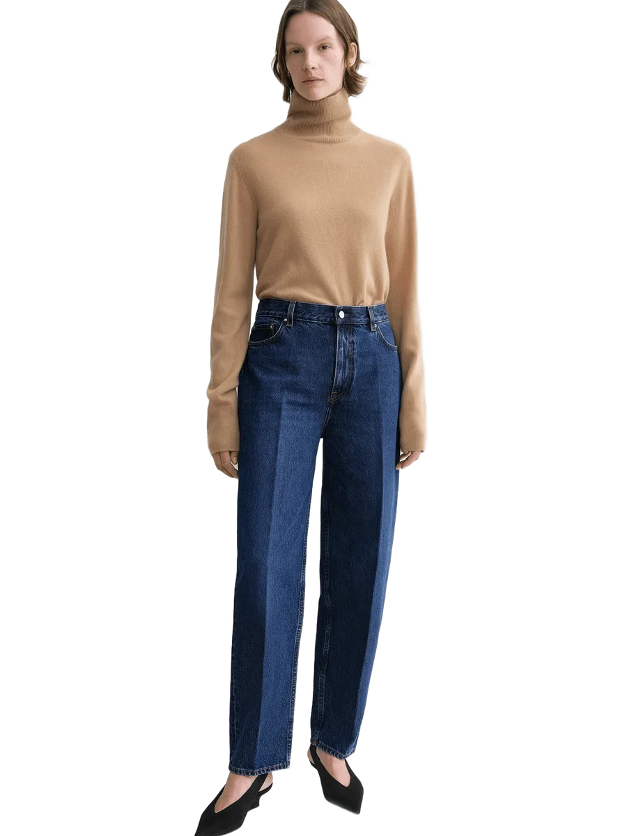 Totême Wide tapered leg denim dark blue