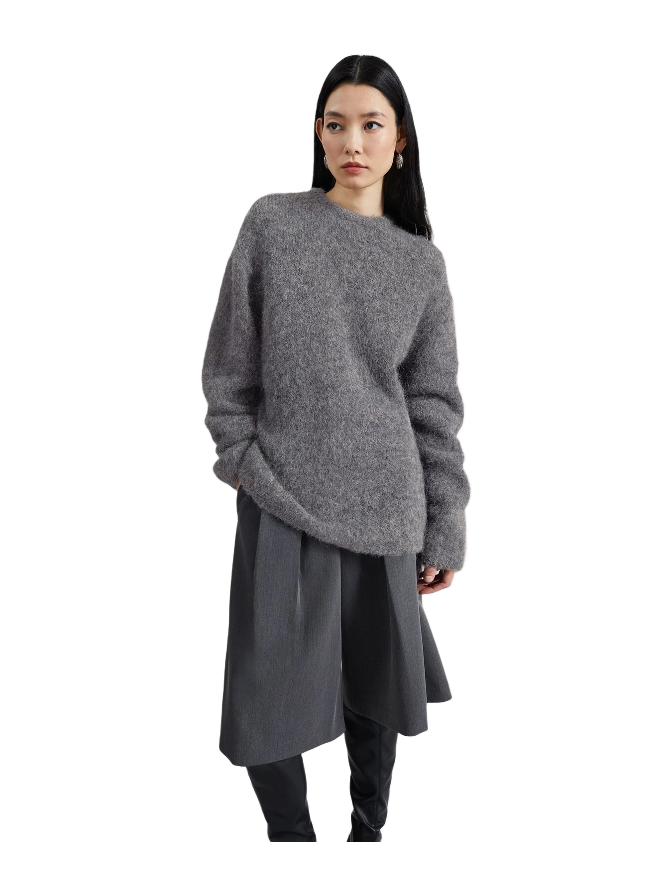 The Frankie Shop Willy Alpaca Knit Sweater - Grey
