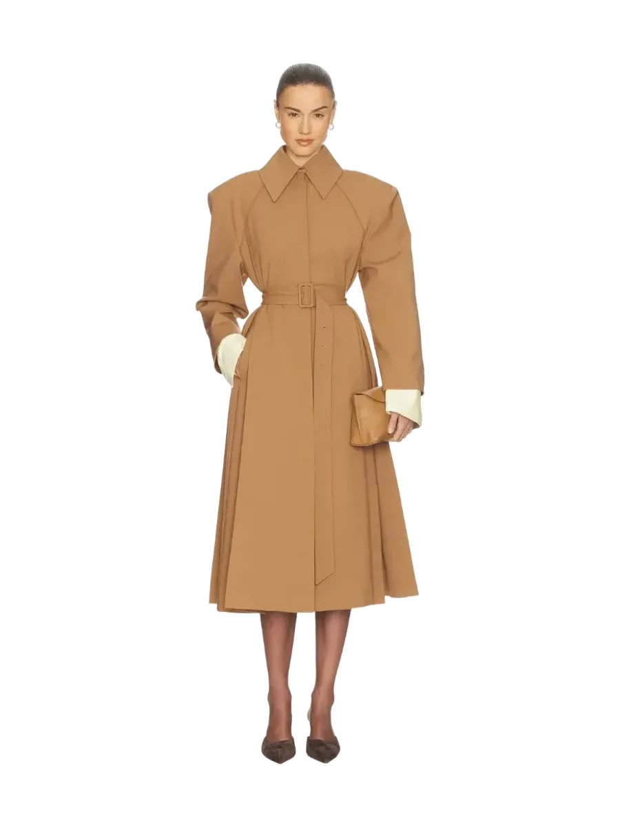 Helsa Wool Blend Midi Trench