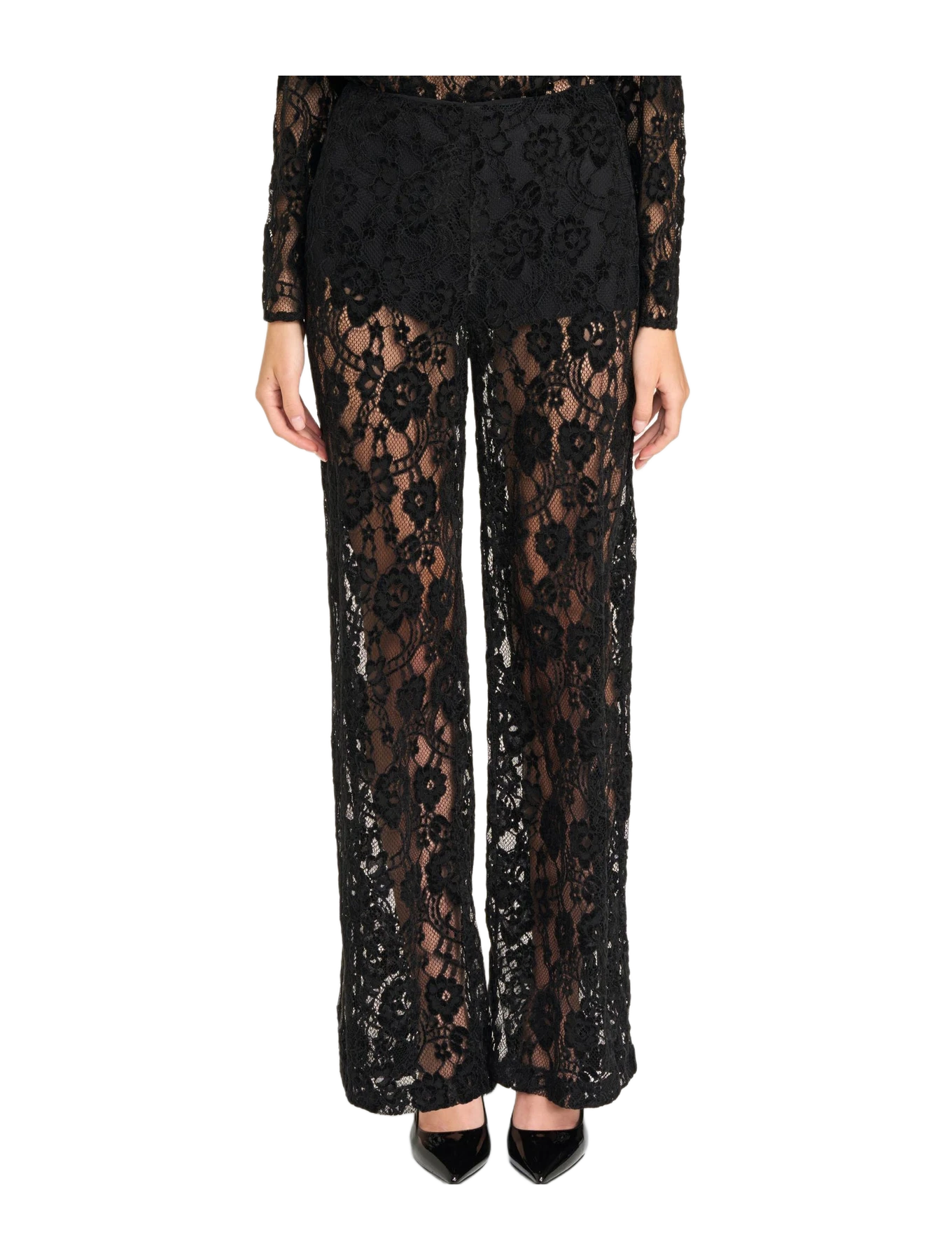 WAYF X Rose Lola Broadway Lace Wide Leg Pants