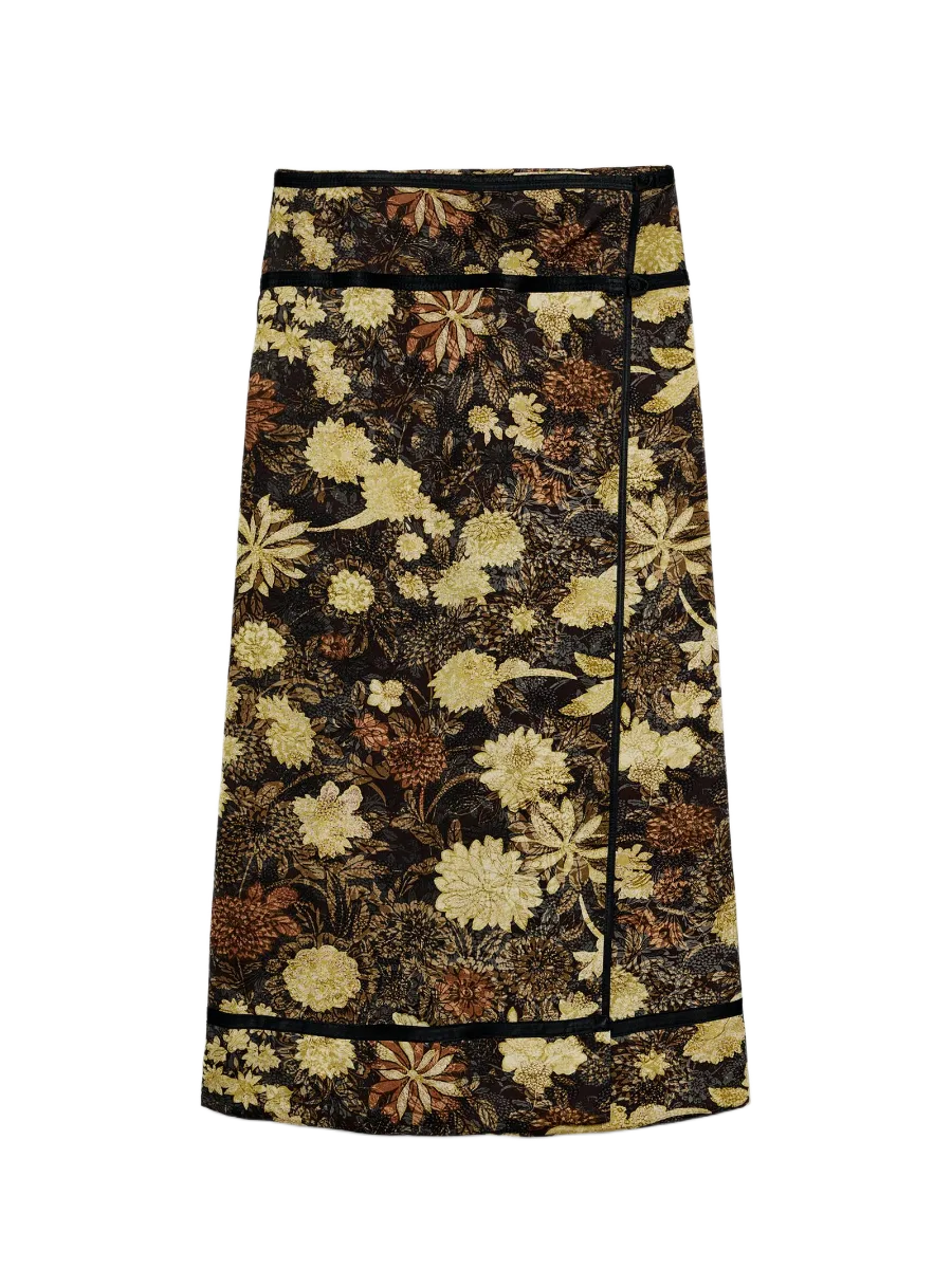 Zara Zw Collection Floral Wrap Skirt