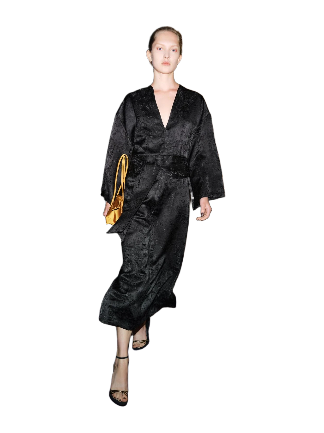 Zara Zw Collection Jacquard Cummerbund Dress