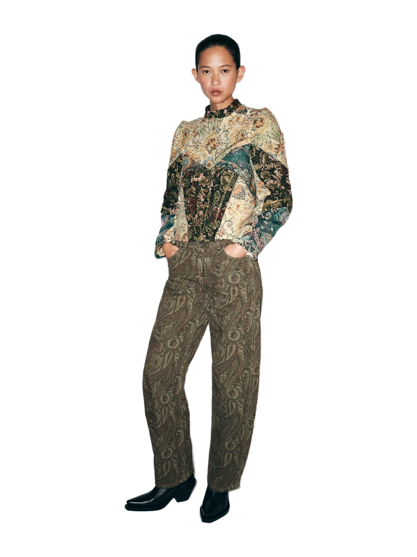 Zara Zw Collection Jacquard Jacket