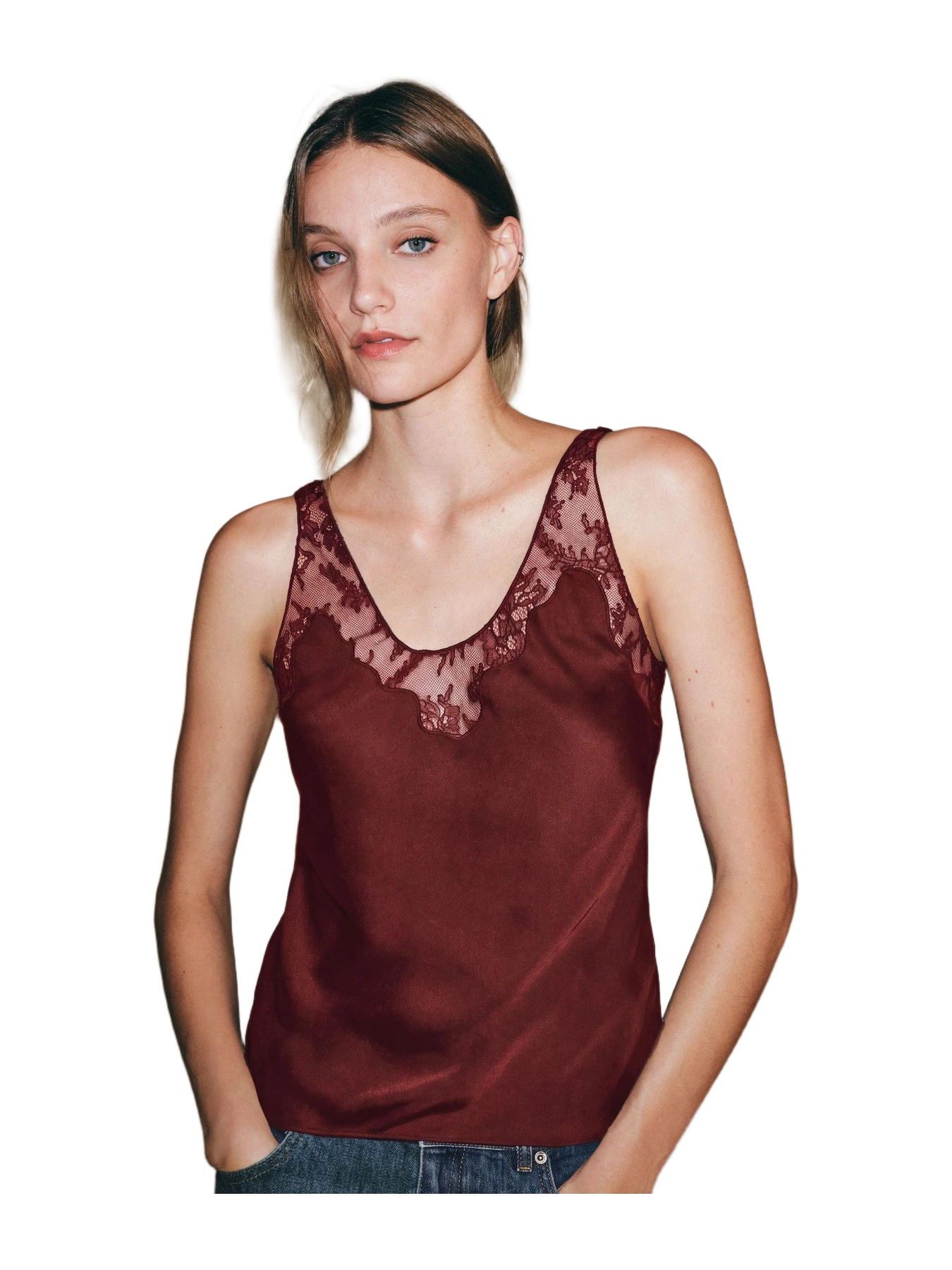 Zara Zw Collection Lace Camisole Top